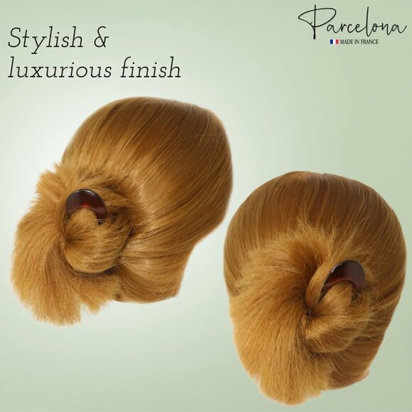 French Twist Bun Hair U Pin Tortoise Shell Celluloid with Crystal Embellishment main image 6